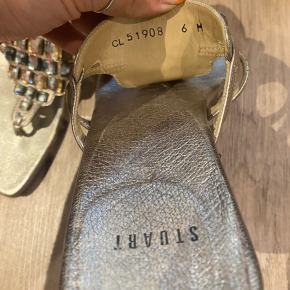 Stuart Weitzman slip on crystal wedge sandals - Picture 3 of 3